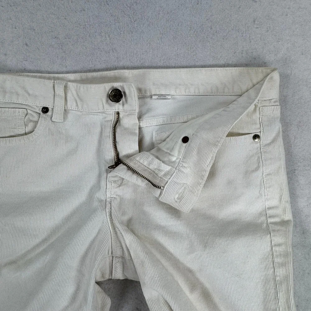 J.Crew Womens Cream Corduroy Slim Fit Pants Size 31 Off White Cotton‎ Blend